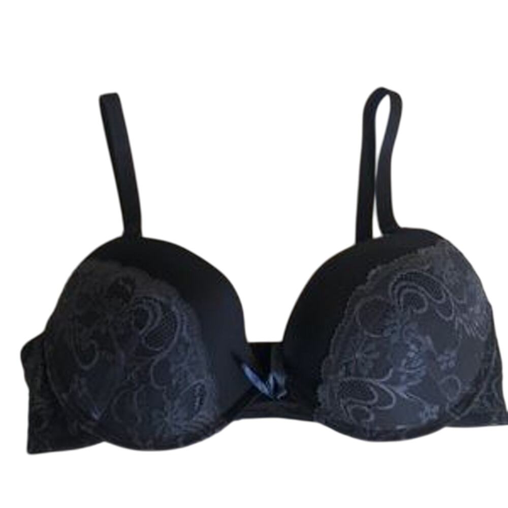 Paramour Black Lace Underwire Lightly Padded Adjustable Women's Bra 36D